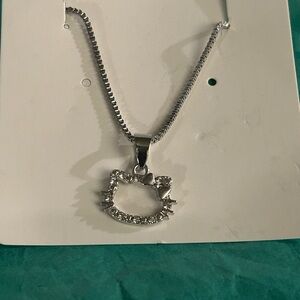 Silver Hello Kitty Pendant Necklace